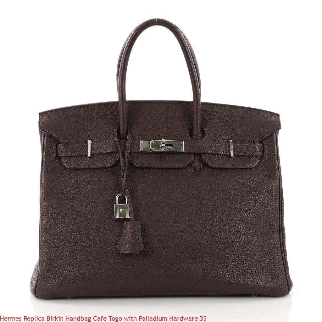 Hermes Replica Birkin Handbag Cafe Togo with Palladium Hardware 35